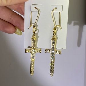 New! Gold Sword earrings